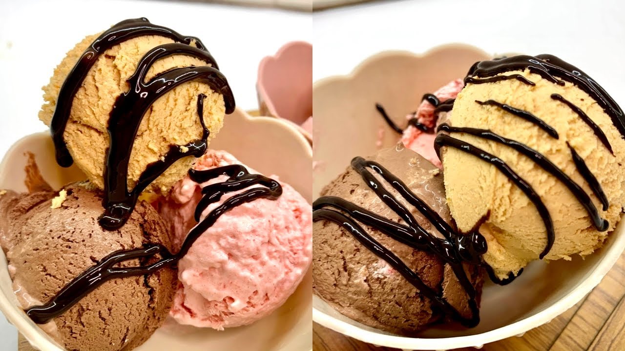 ايس كريم ب ٣ مكونات فقط وثلاث نكهات رائع لمرضى السكري والكيتودايت واللوكارب