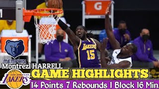 MONTREZL HARRELL HIGHLIGHTS VS MEMPHIS I 14 Pts 7 Rebs l Knocked Down by Kuzma l 2021 NBA SEASON