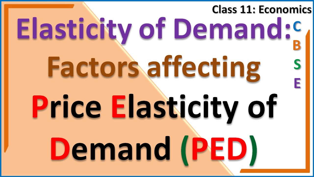 Elasticity of Demand, Factors affecting Price Elasticity of Demand PED ...