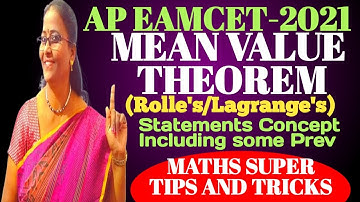 EAMCET-2021 Mean value Theorem (Rolle