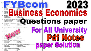 Business Economics question paper 2023| Bcom 1st year questions paper