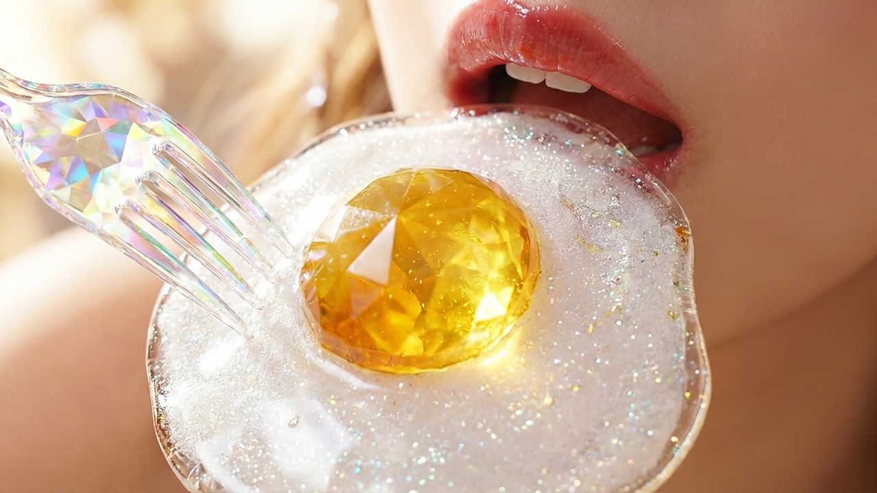 ガラスのイングリッシュ・ブレックファスト作り 🧇🍓✨ | Glass AI ASMR