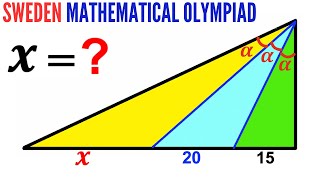 Sweden Math Challenge | Can you find the length X? | #math #maths #geometry