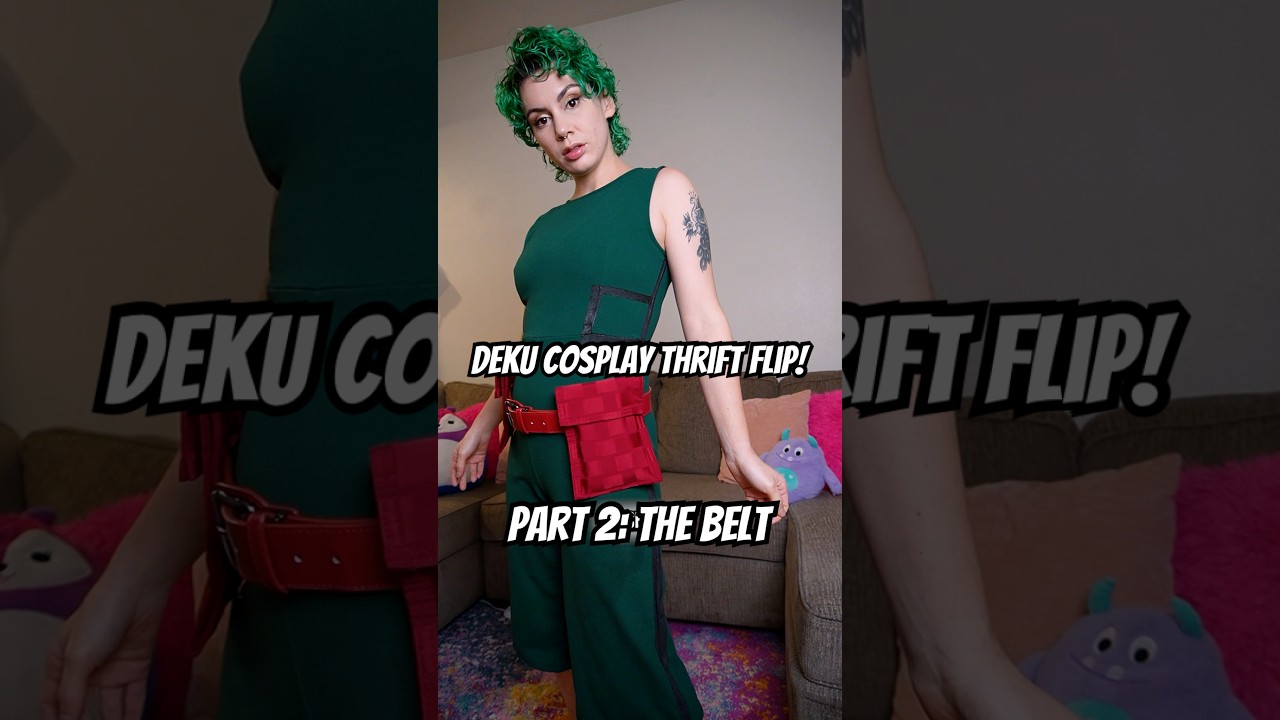 ⚠️ PART 2: cosplay thrift flipping Deku's belt ⚠️ #myheroacademia #thriftflip #dekucosplay