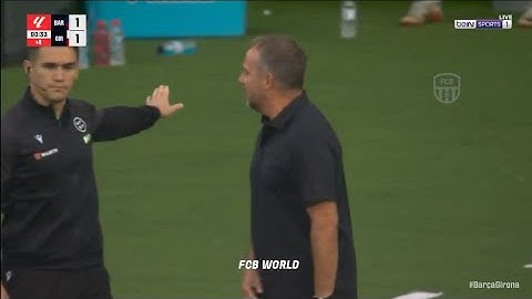 🟥 Hansi Flick SENT OFF with RED CARD against Girona | Hansi Flick SHOWING GESTURES to Gil Manzano