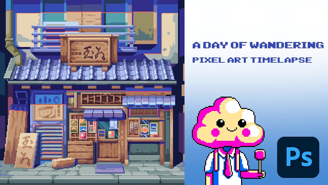 A DAY OF WANDERING - Pixel art timelapse - YouTube