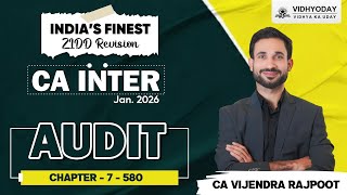 Chapter-7 SA 580 | Audit & Ethics | CA Inter ZIDD Series | For Jan 2026 Exam Update