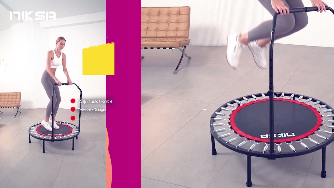 Niksa 40" Foldable Mini Trampoline,Bounce Pro Trampoline for Adults Kids