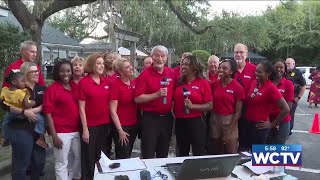 Frank Ranicky and Carmen Cummings celebrate WCTV's 70th