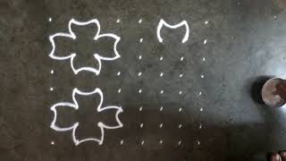 8×8 dots Rangoli designs | simple and easy Rangoli for beginners | dots kolam | muggulu designs