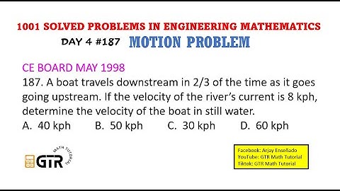 1001 SOLVED PROBLEMS IN ENGINEERING MATHEMATICS | Day 4 #187 Motion Problem