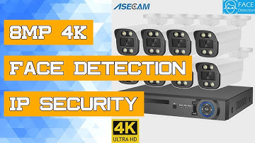 8MP 4K Face Detection IP Security Camera Audio AI System POE NVR Kit CCTV Color Night Vision Outdoor