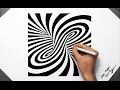 3D Spiral Optical Illusion - Speed Drawing ( How To Draw ) ( Tornado )