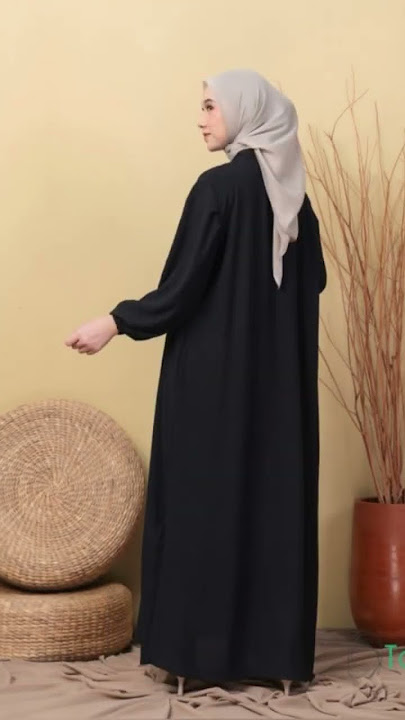 INAYA DRESS/GAMIS POLOS/KATUN RAYON PREMIUM - Hitam, L