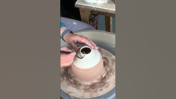 Trimming a SCRAP CLAY Vase on the Pottery WHeel: So SATISFYING!! #pottery #satisfying #trimming
