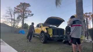 Rebuilding a wrecked Nissan Titan!! New tow rig!! Part 1