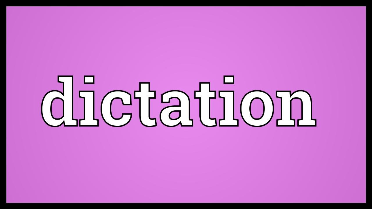 Dictation Meaning Youtube