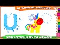 ABC kids - Alphabet learning | เกมอักษร ABC สนุกกับการวาดรู้ระบายสี อักษร  U #abcd