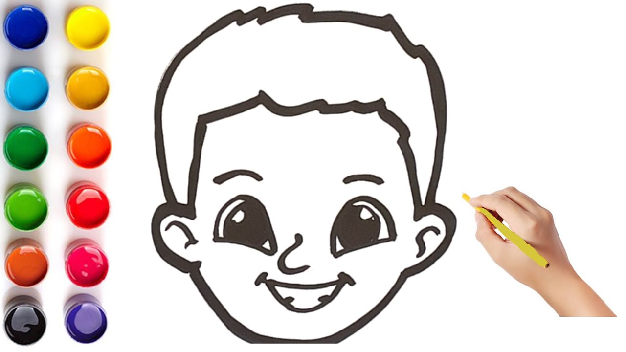 Boy Drawing, Painting and Coloring for Kids Easy Step by Step. YouTube