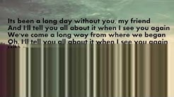 See You Again-Wiz Khalifa Lyrics (Download mp3)  - Durasi: 3:51. 