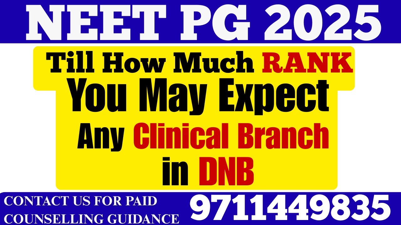 DNB Clinical Branch 2025 — Till What Rank You Can Get It?