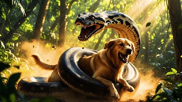 Fearless Rescue Team Battles Giant Python to Save Trapped Golden Retriever 🐍