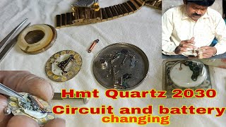 Hmt Quartz 2030 Circuit and battery changing #hmtwatches