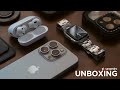 Titanium iPhone 15 Pro - First Class | Apple Watch Series 9 &amp; AirPods Pro USB-C Unboxing (ASMR)