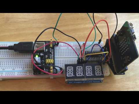 Adafruit 4x14-segment display with BBC micro:bit