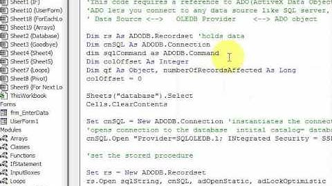 Lesson 33.3 SQL Server Stored Procedures in VBA