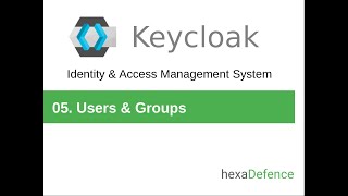 Keycloak Tutorial #05 - Users & Groups