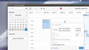 Sunrise calendar app on Ubuntu 14.10 linux