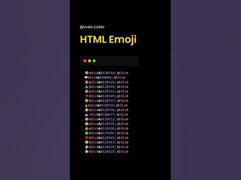 HTML Codes for Emojis ππ€© οΈ #webdevelopment #html - YouTube