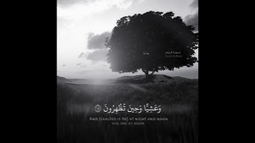 القارئ عبدالله الموسى {فَسُبْحَانَ اللَّهِ حِينَ تُمْسُونَ وَحِينَ تُصْبِحُونَ…}