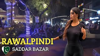 🇵🇰 Rawalpindi Night Walking Tour - Saddar Bazar | 4k 2023