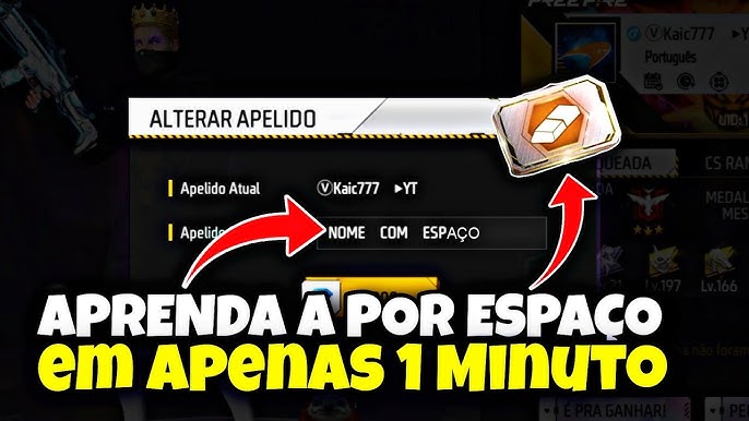 Espaço Invisível: Saiba Como Inserir no Seu Nick do Free Fire