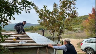 YAĞSIN KAR❄️DAĞ EVİ KIŞA HAZIR🏡En ucuz çatı tamiri!