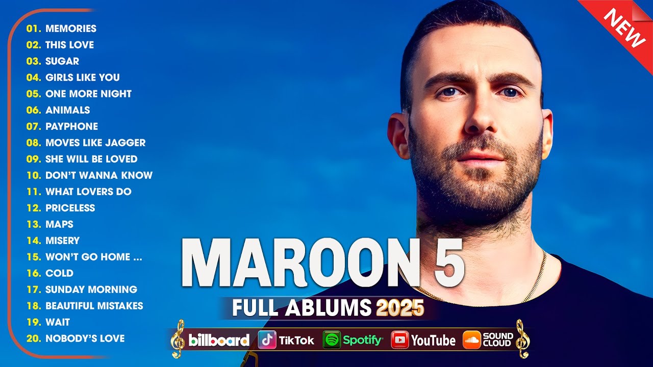 Maroon 5 Playlist 2025 - Maroon 5 Full Album - Greatest Hits