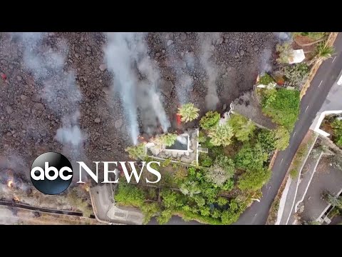 Canary Island officials worry volcanic lava may create acid rain