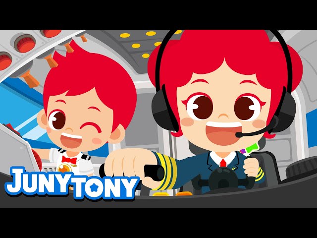 Pilot & Flight Attendant | Job & Occupation Songs for Kids | Career Song for Kindergarten | JunyTony class=