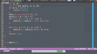 Solving linear modular equation