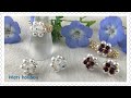 【かんたんアクセサリー】パールとスワロフスキーのピアスとリング/Easy earrings and rings with pearls and bicone beads