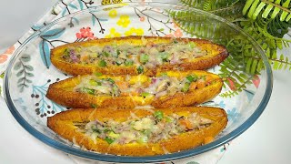 stuffed sweet plantains/fried sweet plantains/fried plantains/plantain recipe