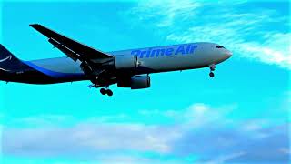 Epic Sunrise Landing at MIA! Amazon Prime Air Boeing 767-300ERBDSF N1181A Arrives on Runway 9 🌅✈️