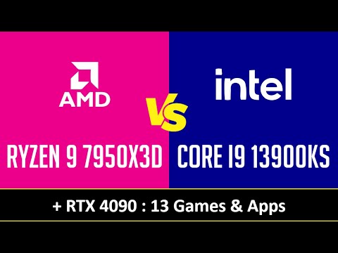 RYZEN 9 7950X3D vs CORE I9 13900KS - 13 Games & Apps (RTX 4090)