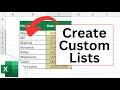 How to Create Custom Lists in Excel