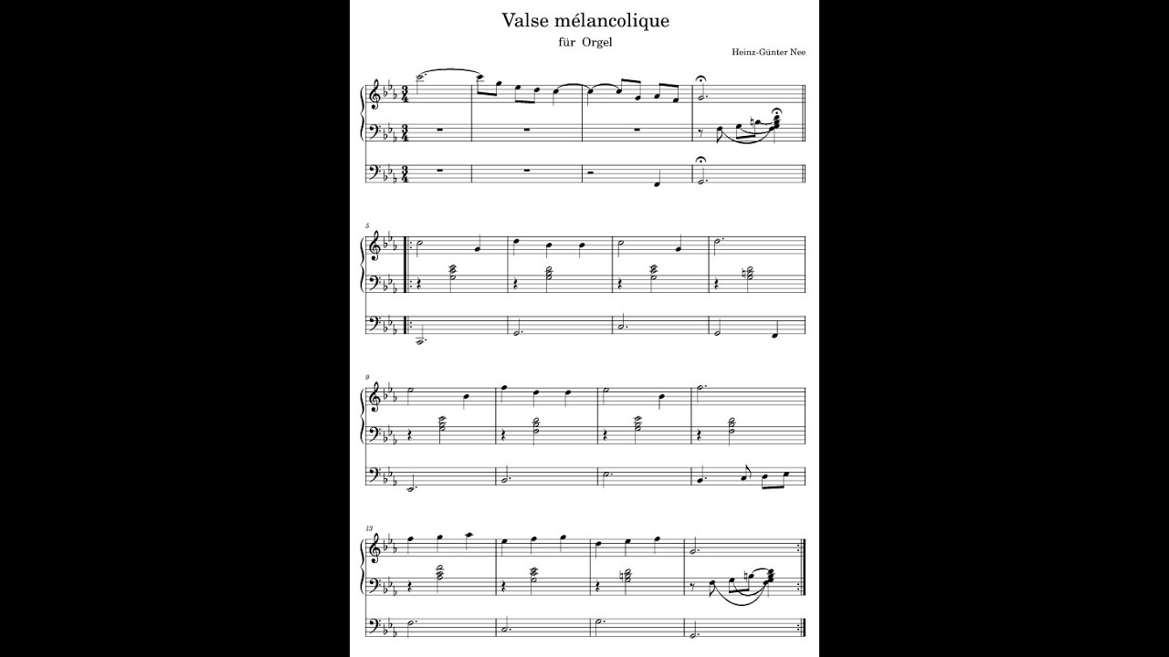 Valse mélancolique für Orgel (score)
