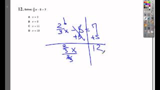 Question 12 - Practice Test 2 - Tennessee EOC Algebra 1 (2015 New EOC Practice - Question 12)