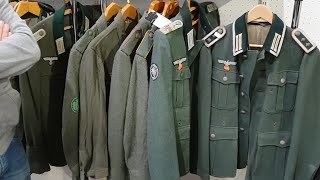 Nazi WW2 uniform and headgear on Kassel military antiques show'18