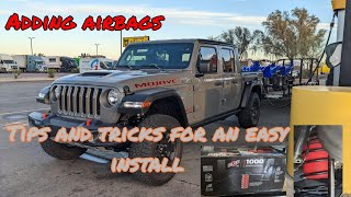 Installing airbags on a Jeep gladiator Mojave  Air lift 1000 air springs